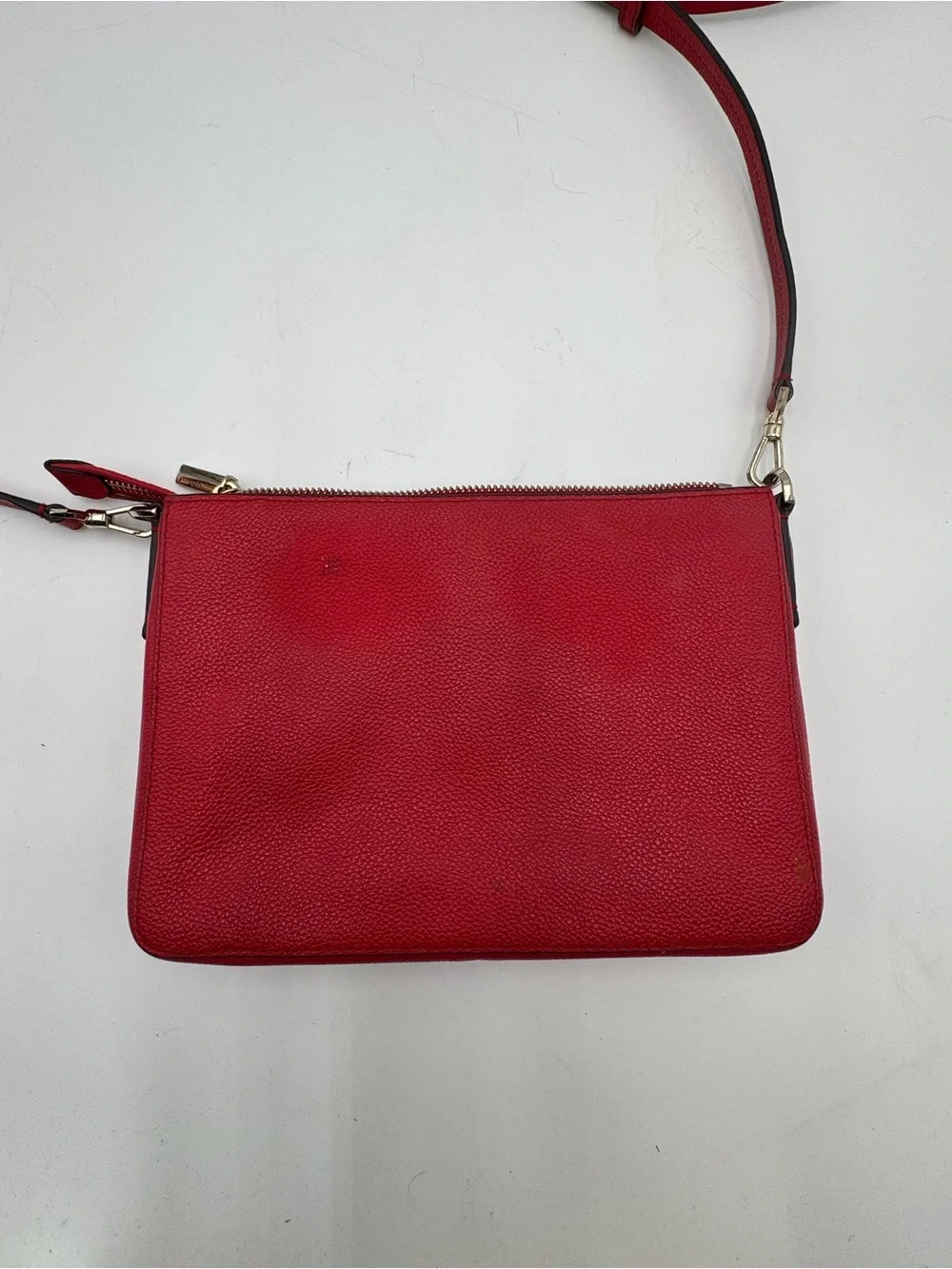 Kate Spade New York Red Pebbled Leather Crossbody Shoulder Bag Purse Dust Bag